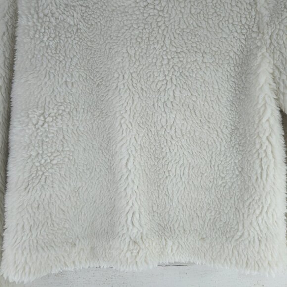 TOMMY HILFIGER White Warm Fuzzy Full Zip Sherpa Jacket WOMEN'S SIZE MEDIUM - Picture 9 of 16